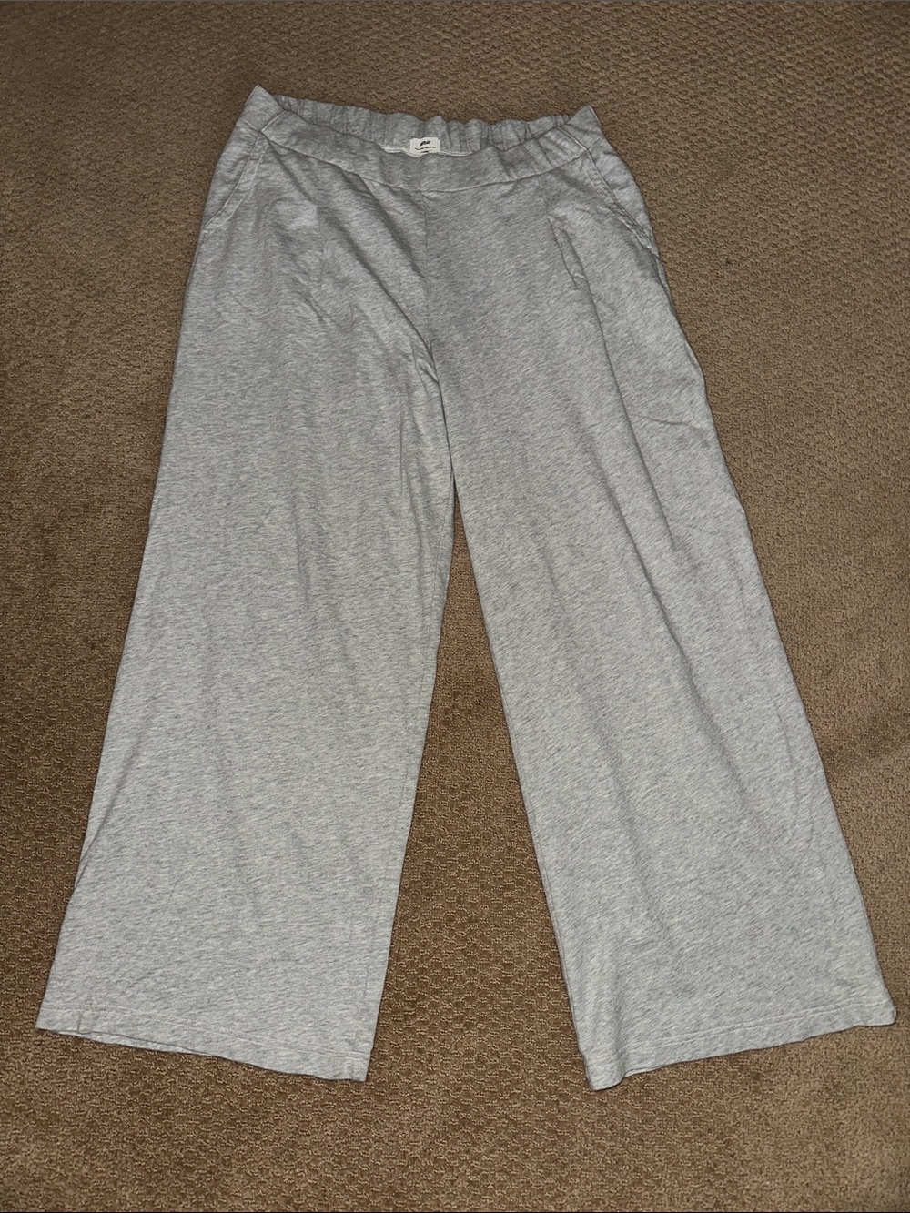 aerie Wide Leg Lounge Pants in Light Gray